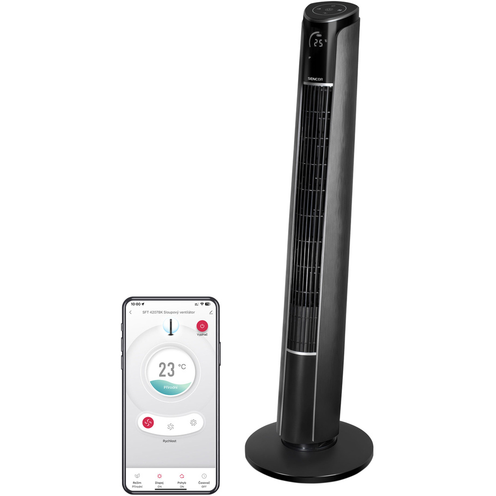 Ventilator Coloană Sencor SFT 4207BK cu Wi-Fi