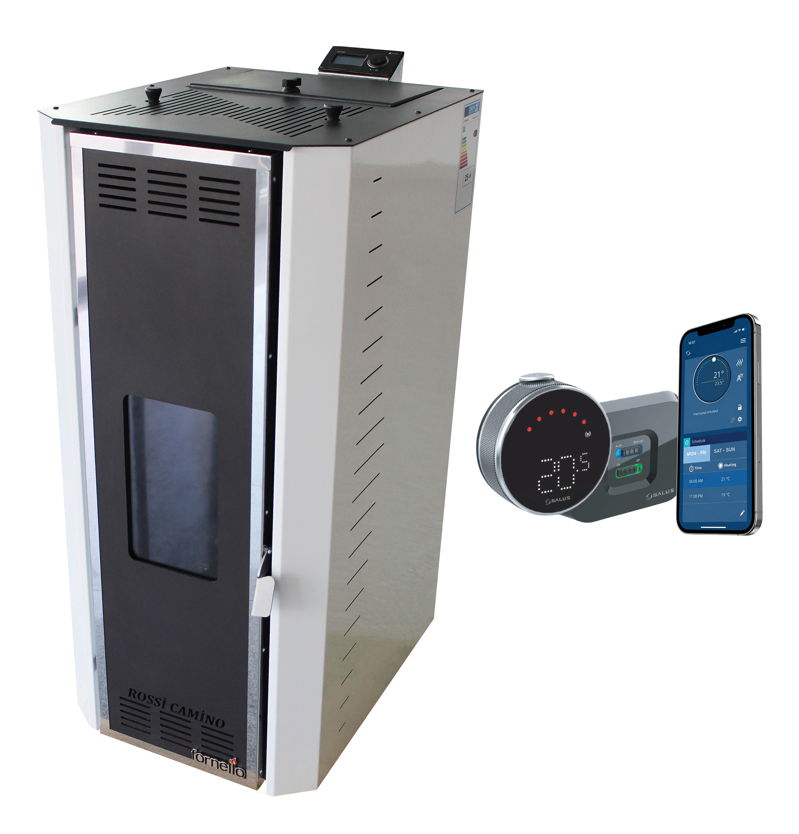 Termosemineu Fornello Camino 25kW cu Control WiFi - imagine 2