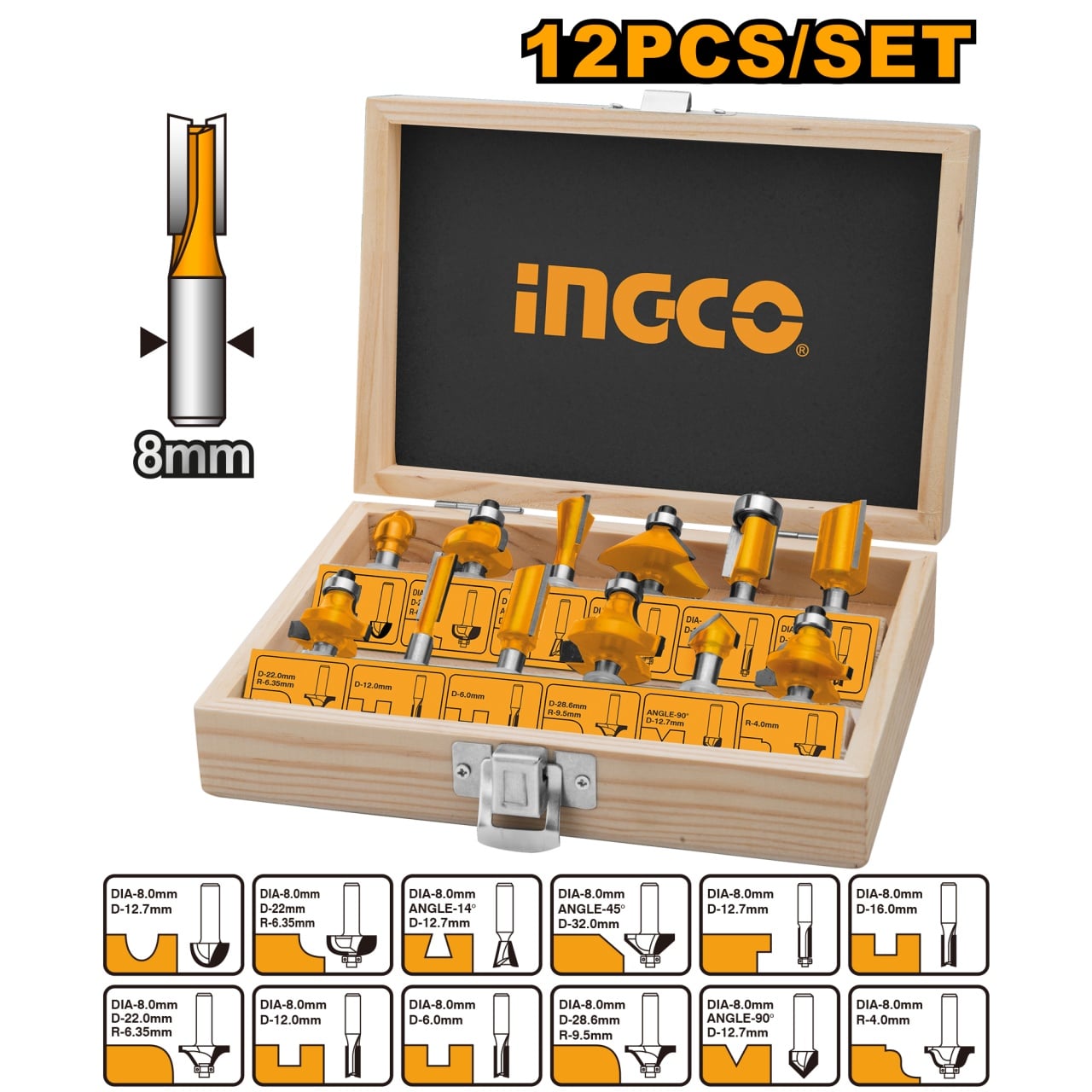 Set 12 freze Oberfreza Ingco AKRT1211