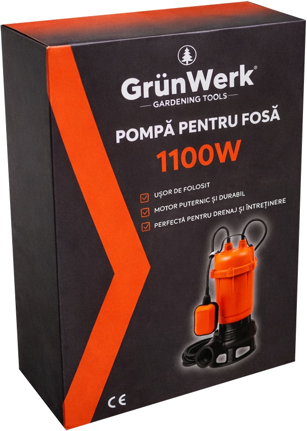 Pompa Apa Murdară 1100W cu Tocător GW7367 Grunwerk - imagine 7