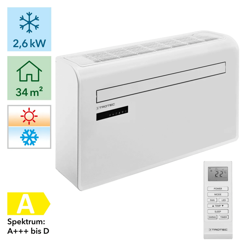 Aer condiționat perete Trotec PAC-W 2600 SH, 9000 BTU, WiFi