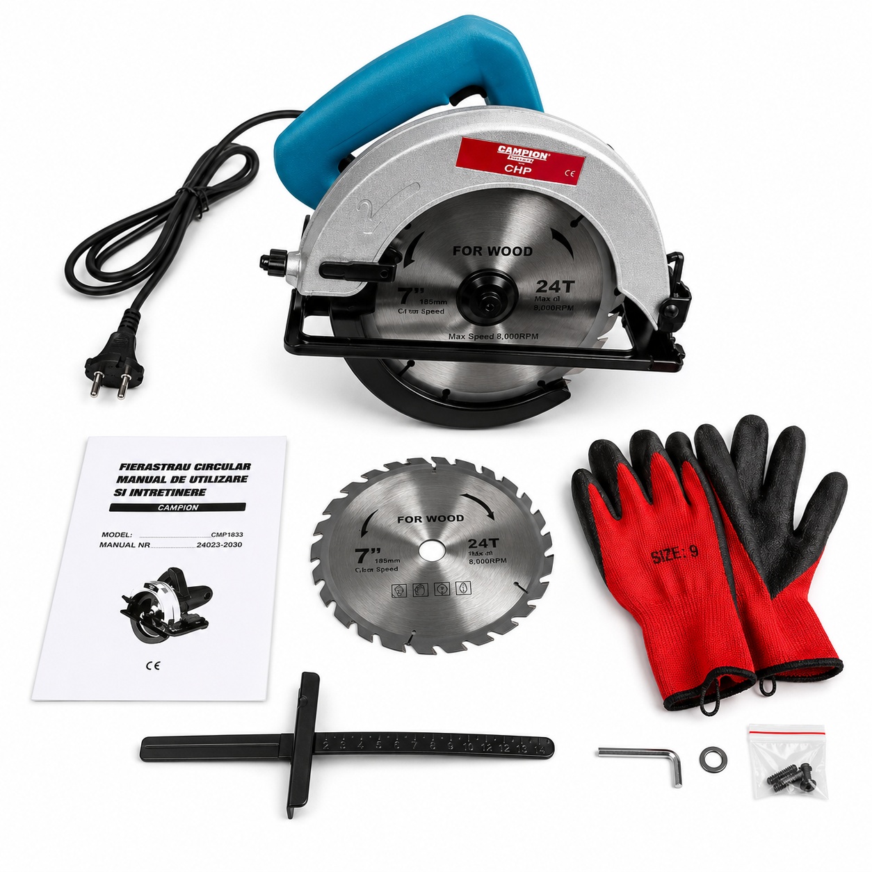 Fierăstrău Circular Campion CMP1833 3000W, Disc 185mm