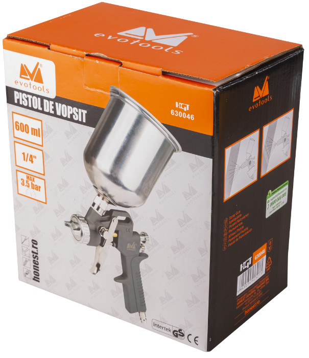 Pistol de Vopsit Pneumatic Evotools, 600ml - imagine 2