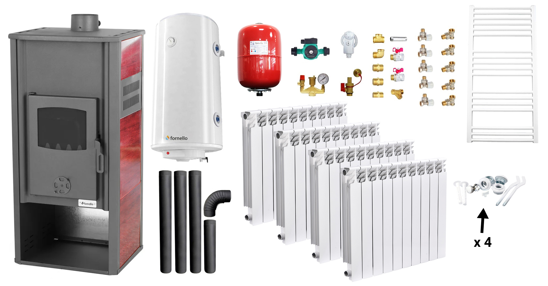 Pachet Încălzire Termosemineu Fornello 22 kW Complet