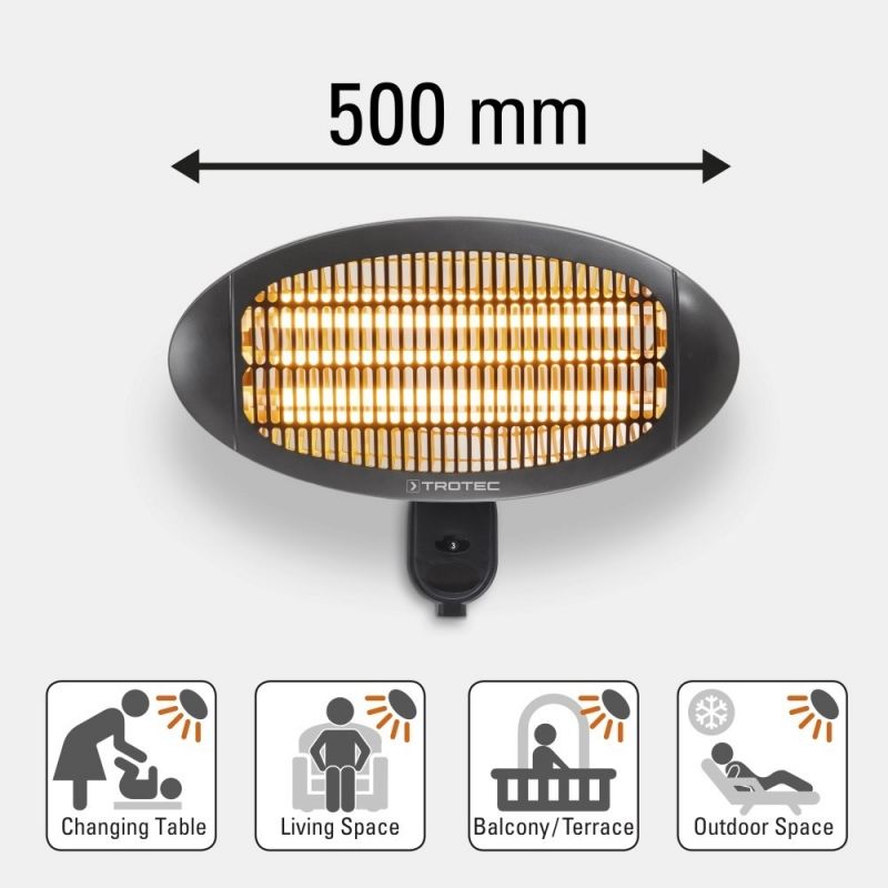 Radiator Infraroșu Trotec IR 2000 S, 2000 W, Quarț, IP34 - imagine 5