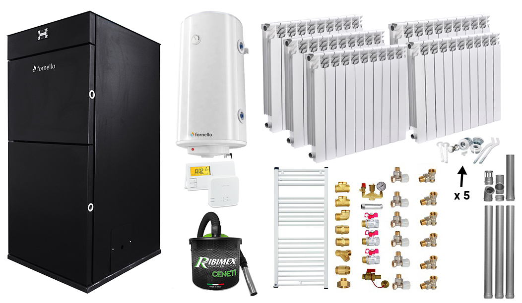 Pachet Centrală Peleti Fornello 25kw - Complet Echipat