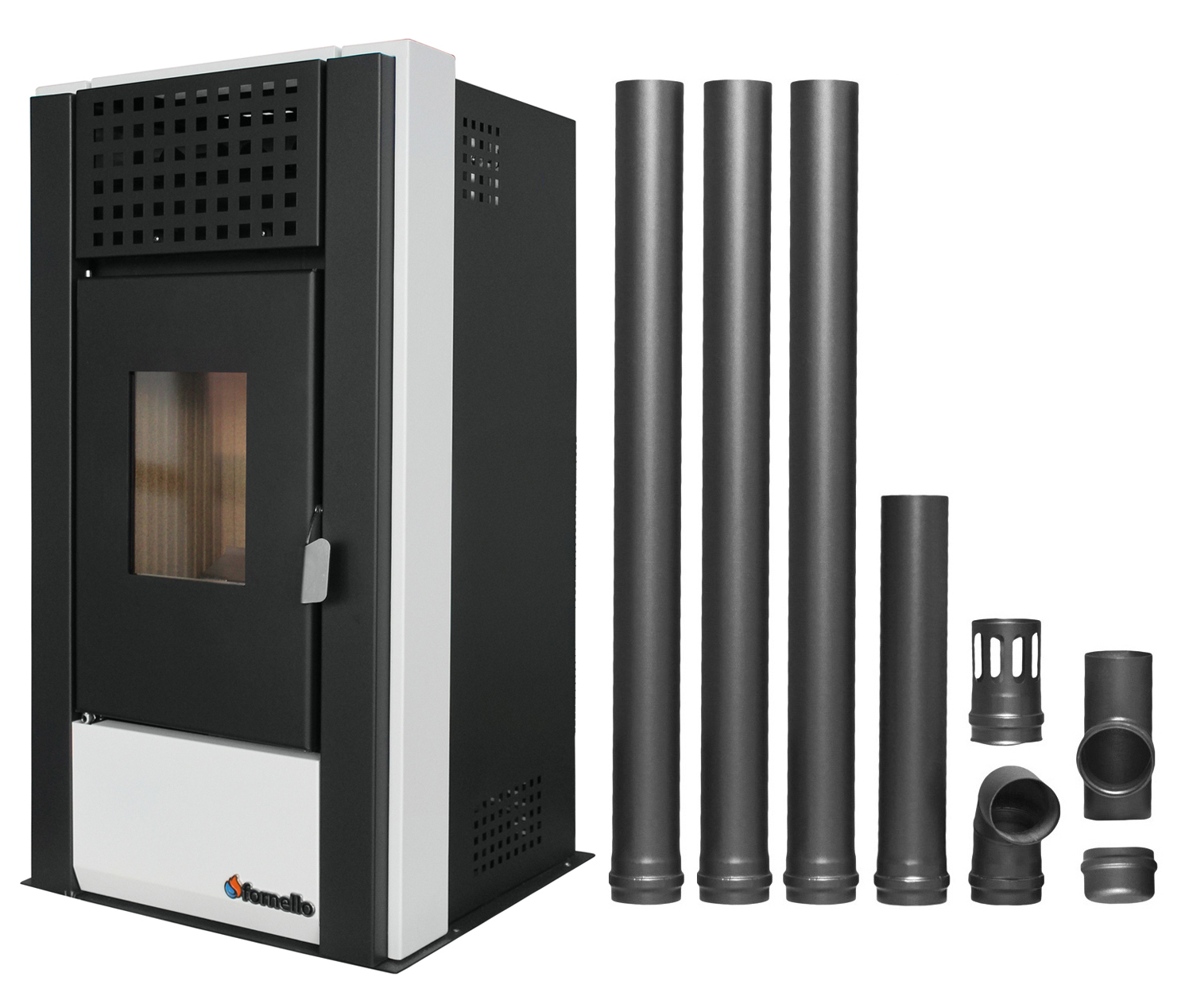 Semineu pe Peleti Fornello Magnesia 9KW + Kit