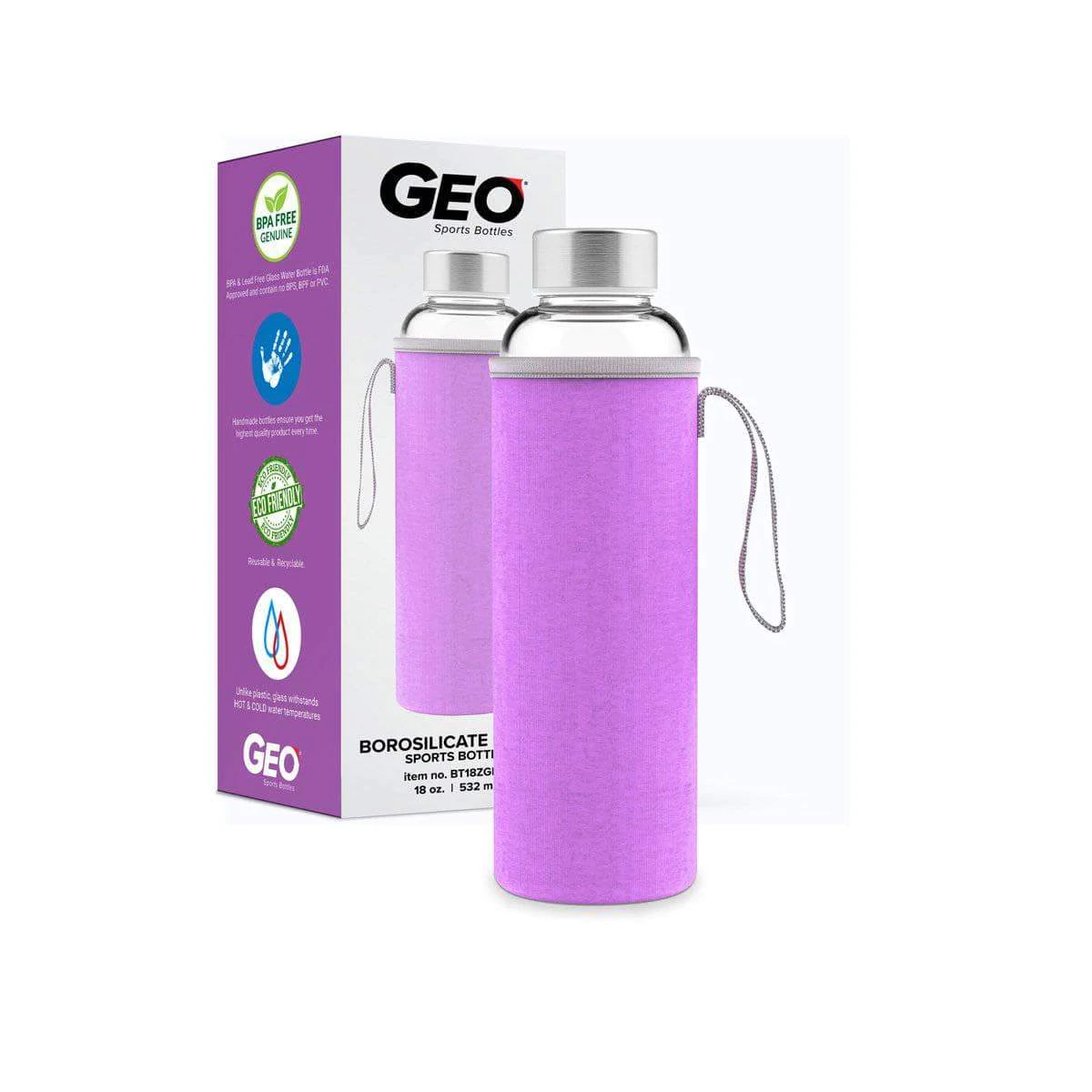 Recipient Sticlă Termorezistentă 530ml + Husă Protecție Geo - imagine 2