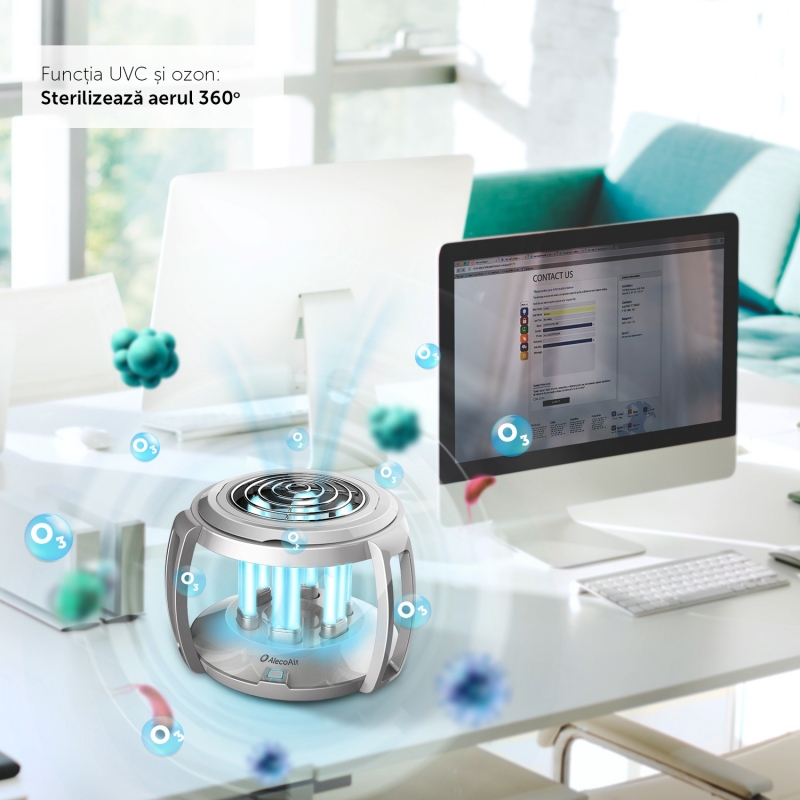 Lampa UV-C cu Ozon AlecoAir L60 SMART, Wi-Fi, 60 m² - imagine 8