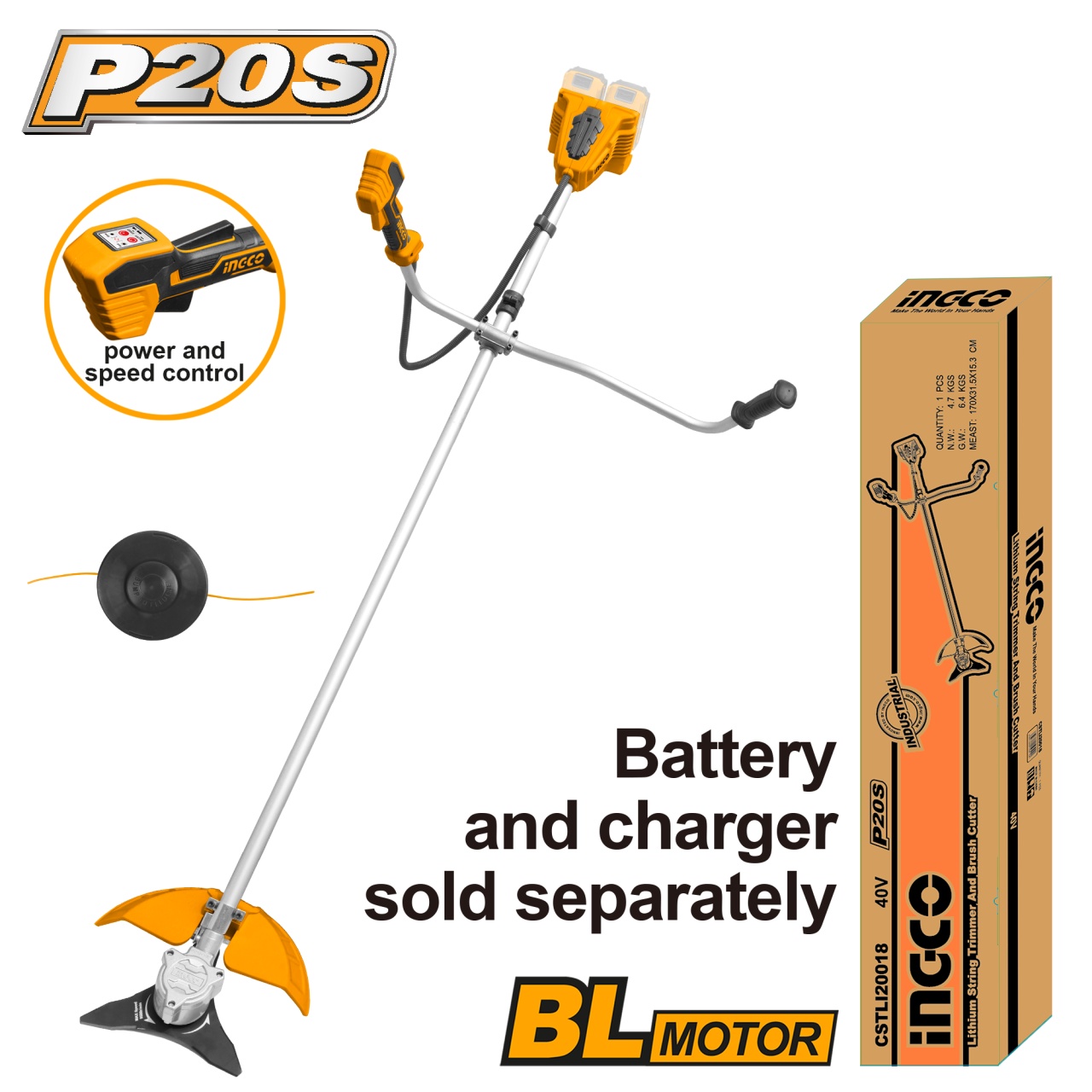 Motocoasa Electrica 40V Brushless INGCO