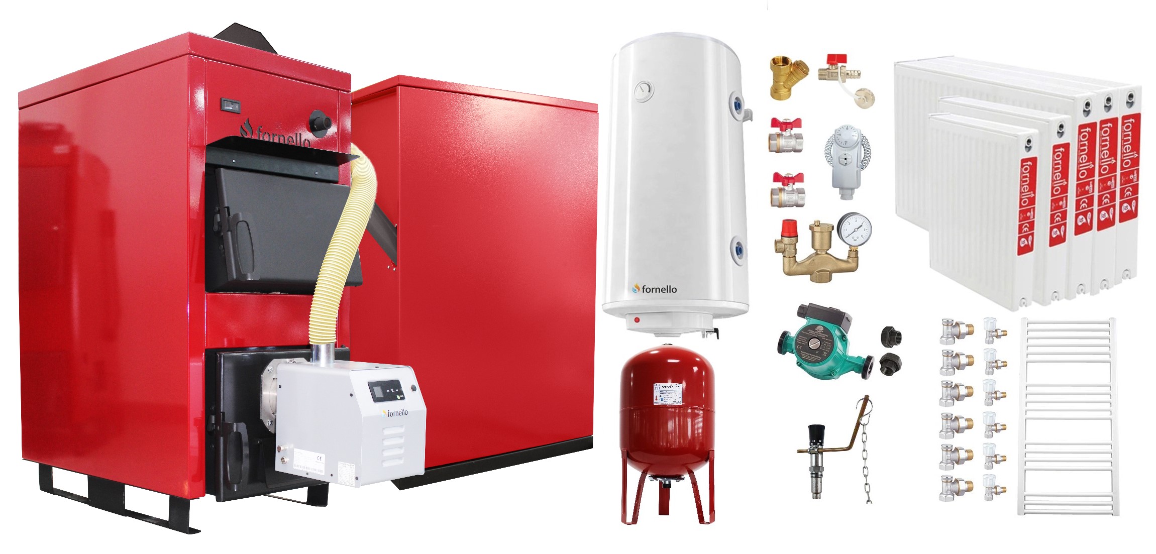 Centrala Mixta Fornello 35kw Lemn + Peleti