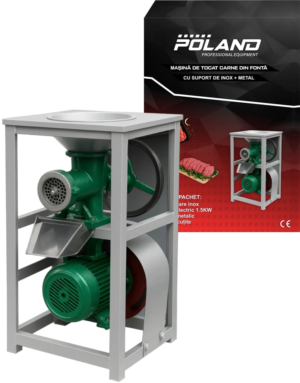 Mașina Tocat Carne Poland B9204 5kg/min - imagine 2