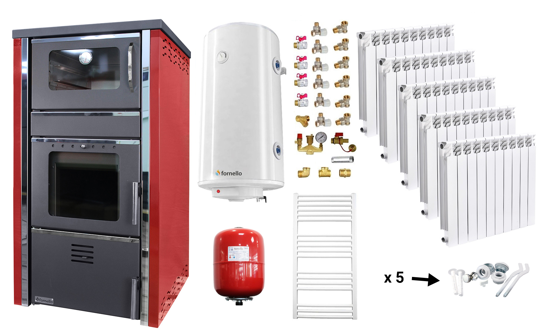 Pachet Complet Încălzire Termosemineu Fornello 32kW