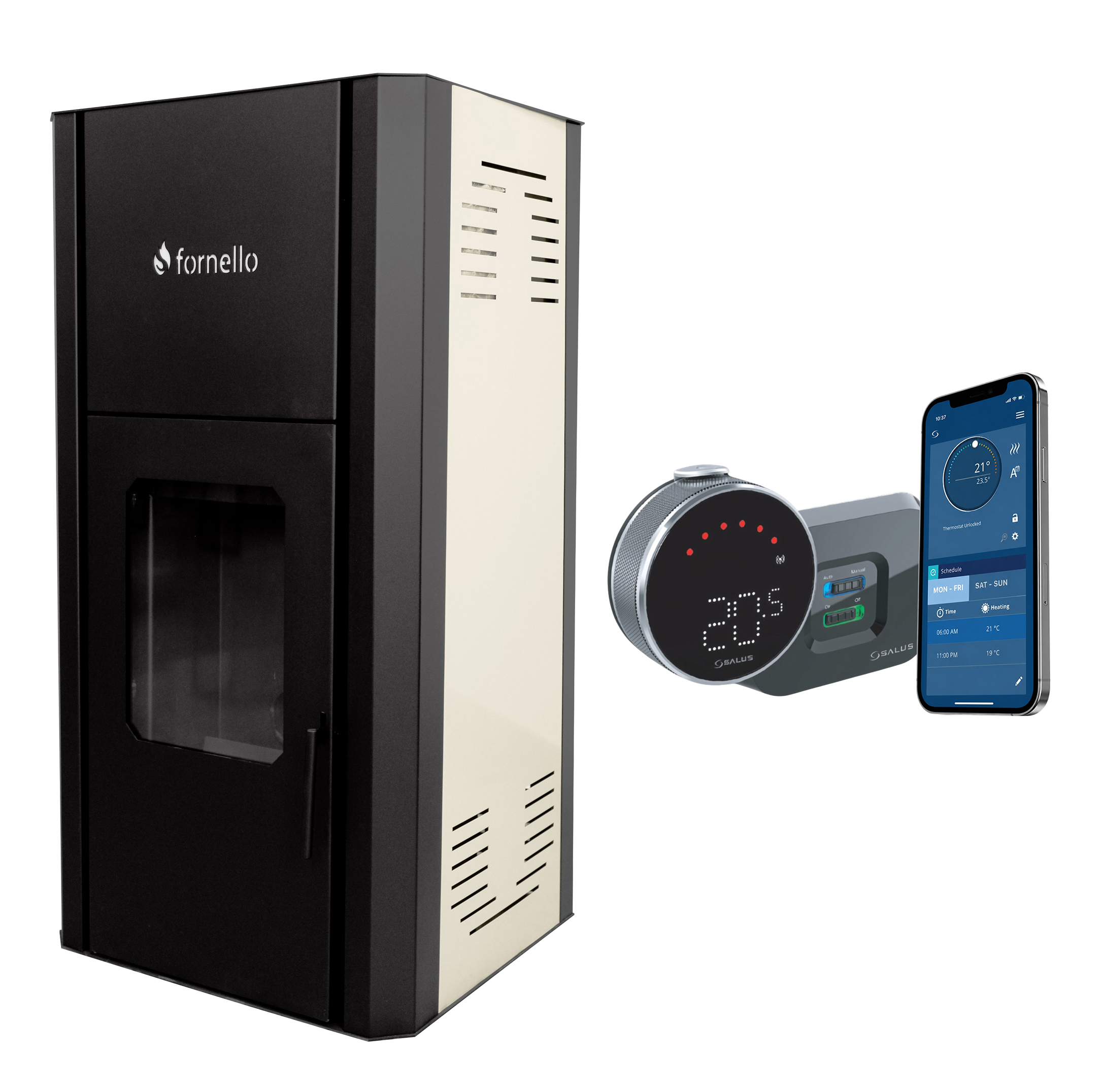 Pachet Termosemineu Fornello 30kW + Termostat WiFi - imagine 2
