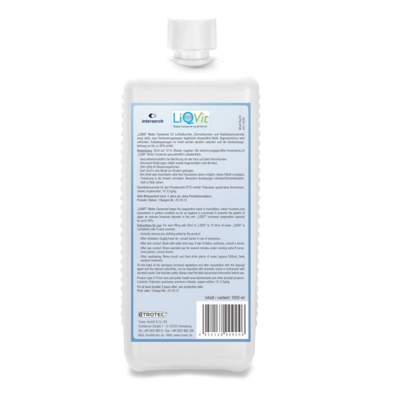 Soluție igienică apă umidificator LiQVit Trotec 1000 ml - imagine 3