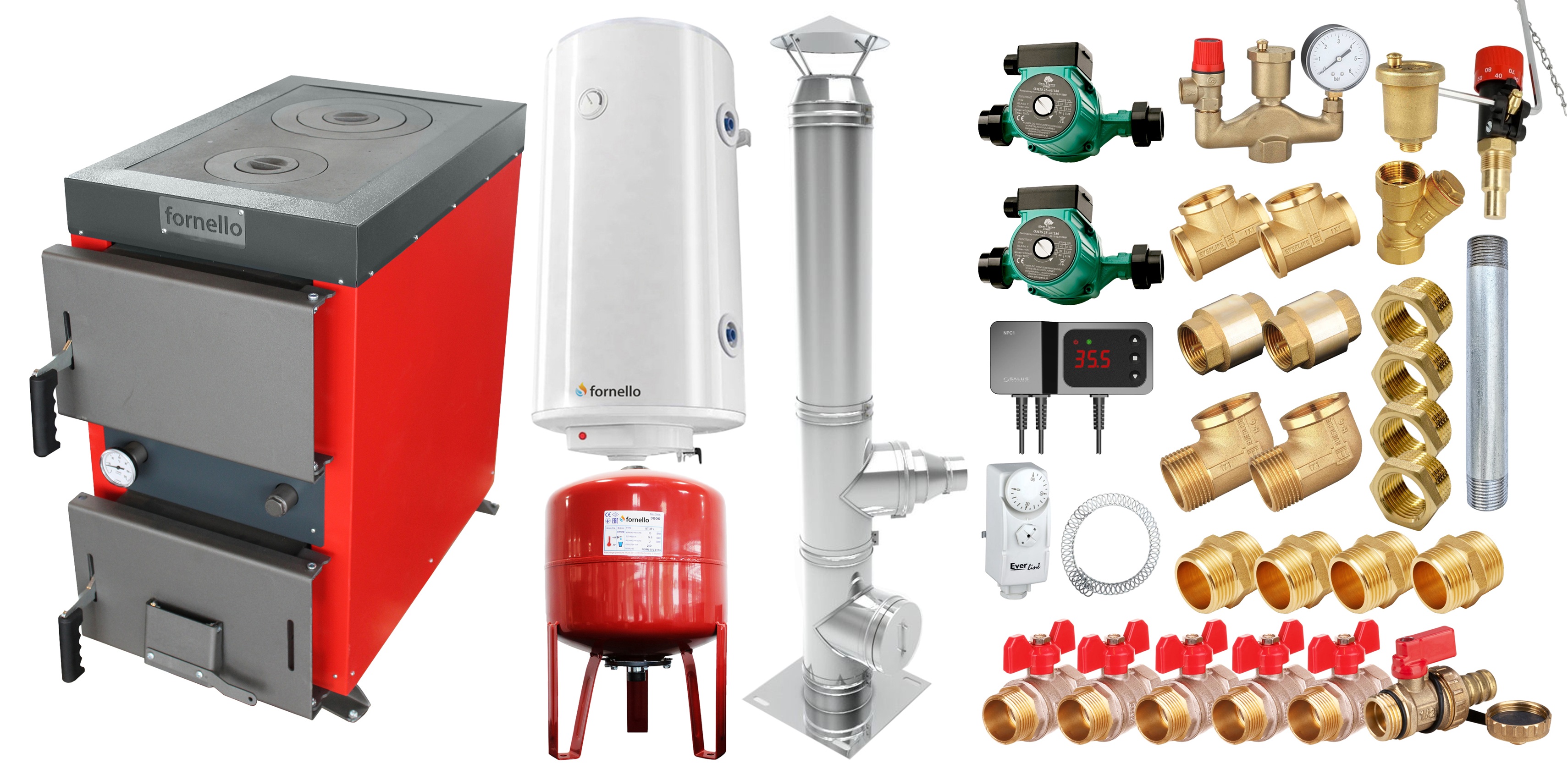Pachet Centrală Fornello Rustic KP 20 kW Completa