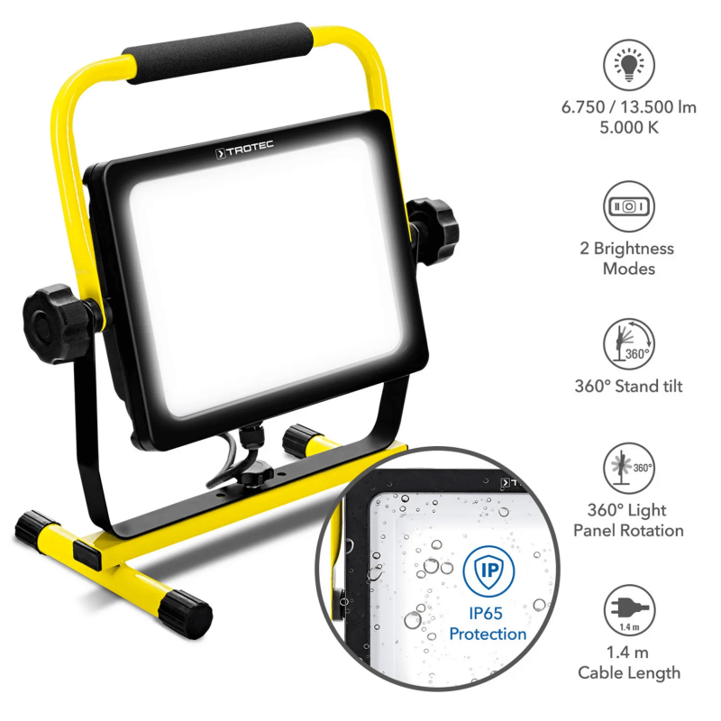 Proiector LED portabil Trotec PWLS 10 150, 13500 lm, IP65 - imagine 3