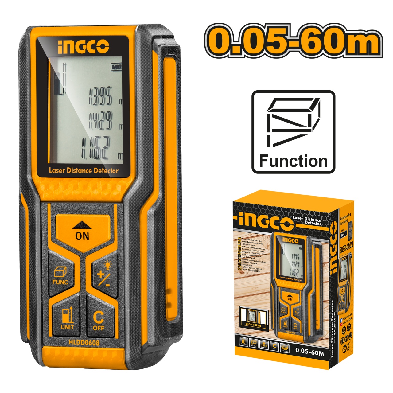 Telemetru Laser Ingco 60m - Precizie Profesională
