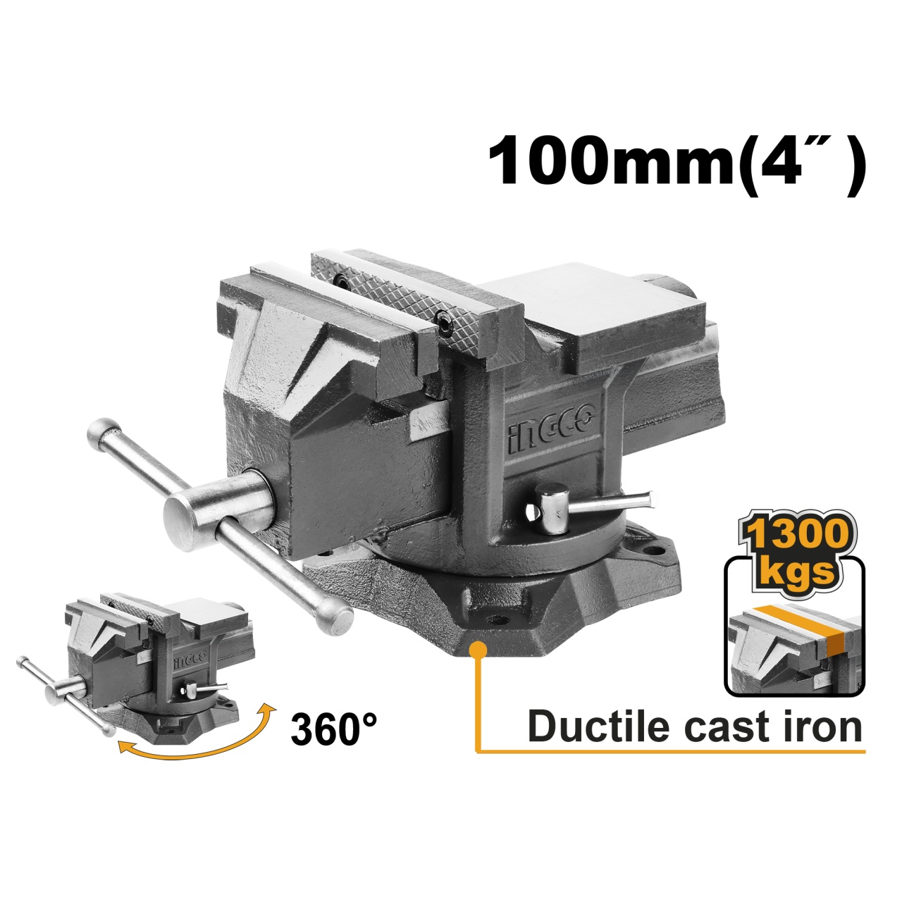 Menghină rotativă 360° Ingco HBV084, 100mm - imagine 2