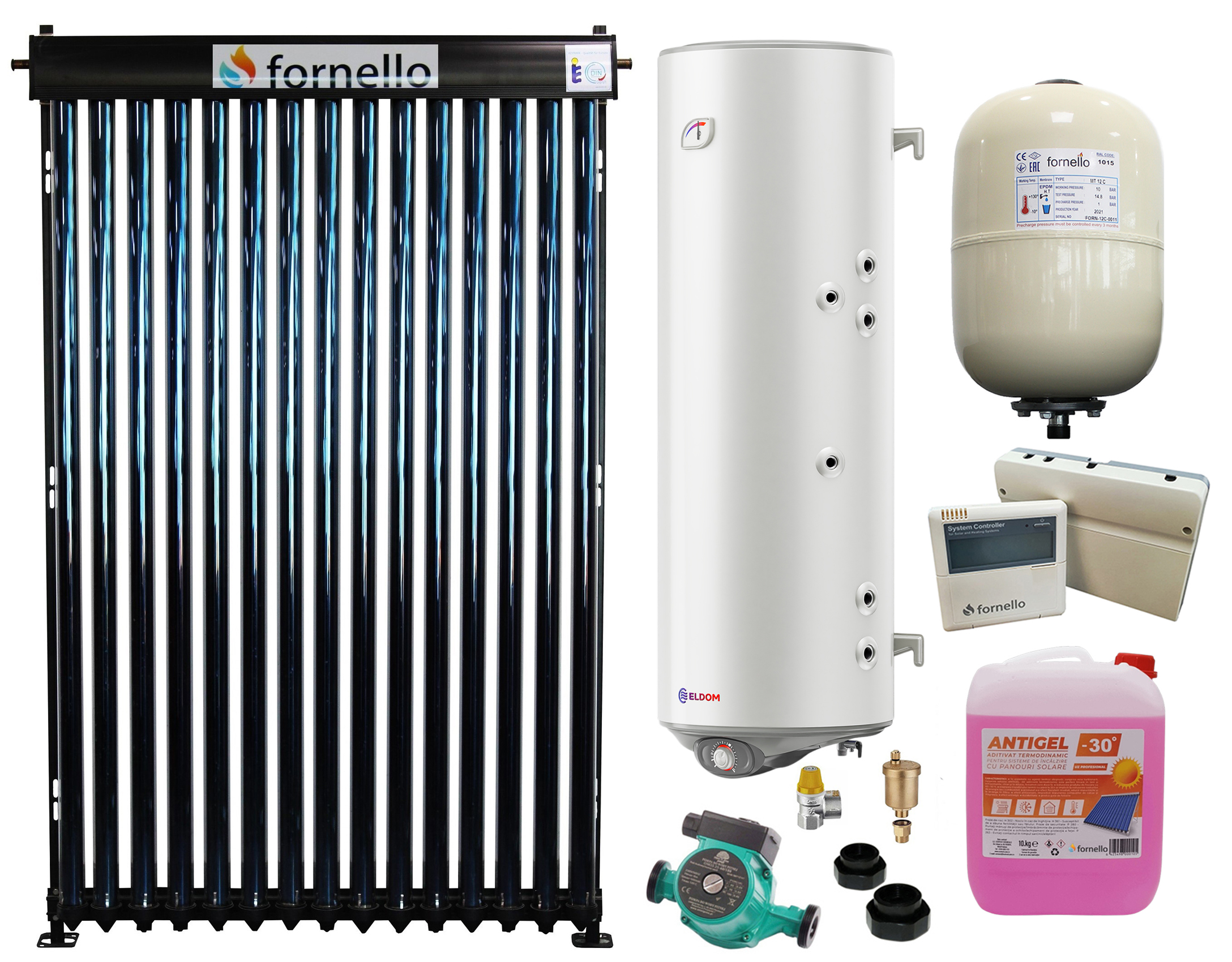 Sistem Solar Fornello 15 Tuburi - Boiler 150L - imagine 2