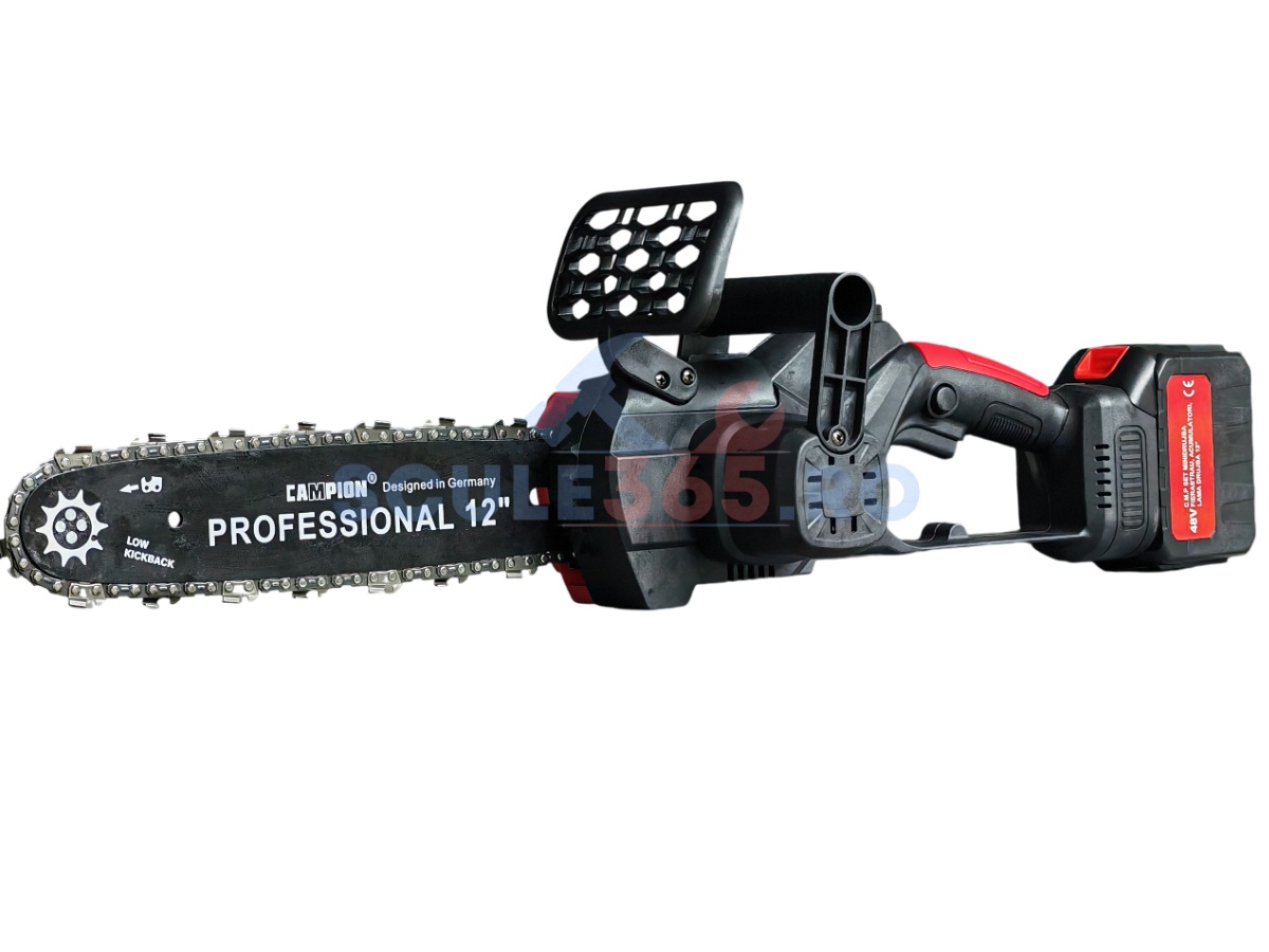 Mini Drujba electrica 8AH, 48V, 300mm, 2 acumulatori, brushless, ungere automata, 1800w, CAMPION CMP1756 - imagine 6