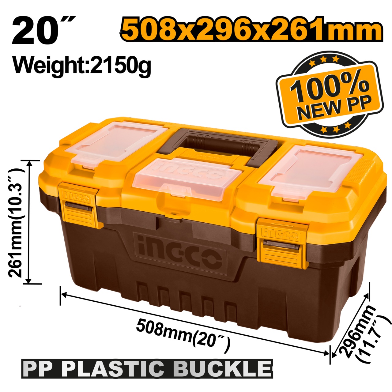 Cutie scule INGCO PBX2001 20 inch, 20 kg, tava interioară