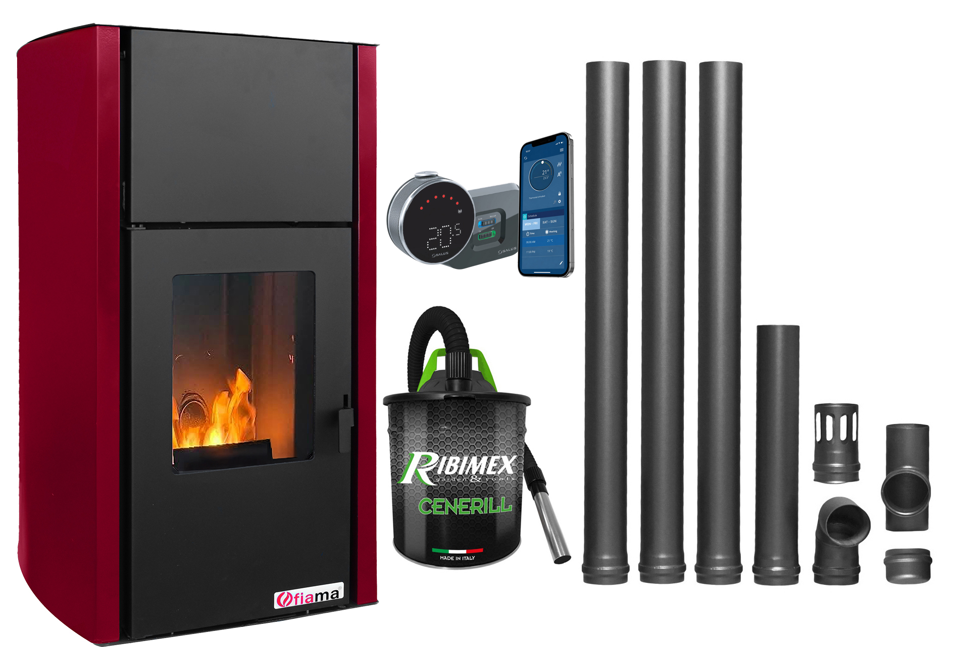 Pachet Termosemineu Fornello 25kw | Control WiFi Incluse - imagine 2