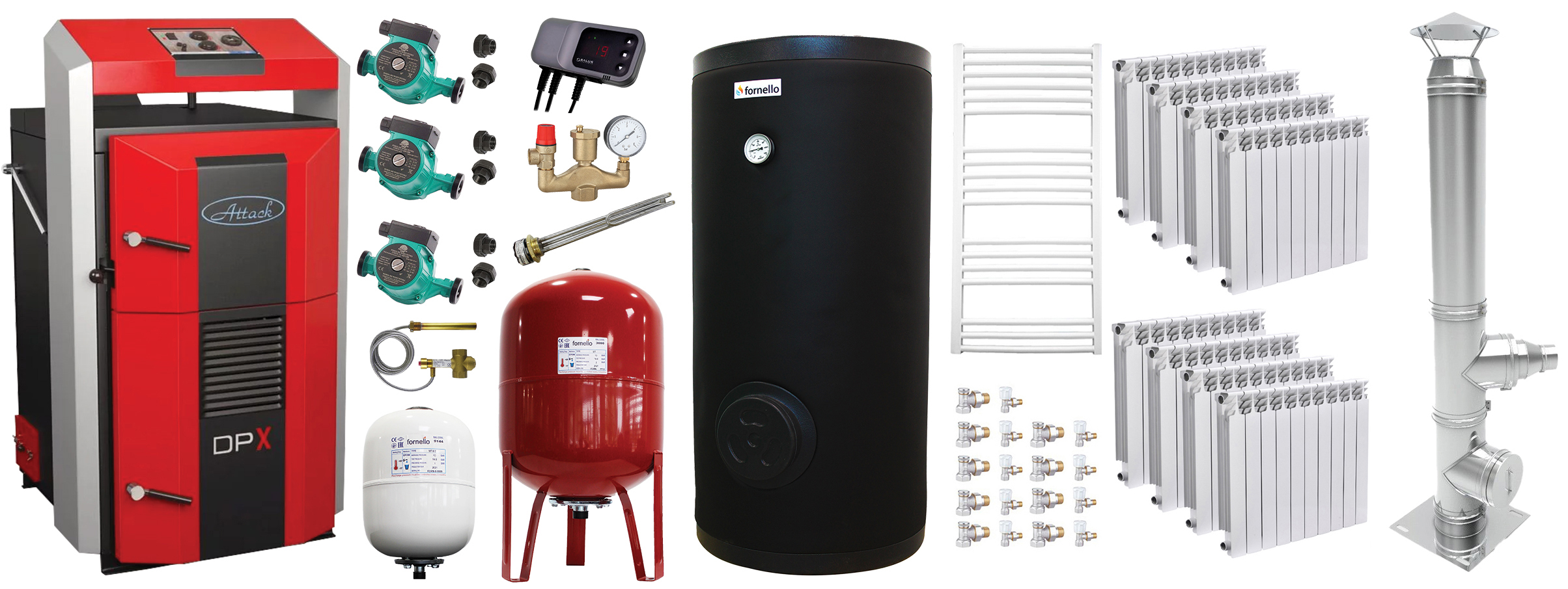 Pachet complet Cazan Attack DPX 45kW cu accesorii