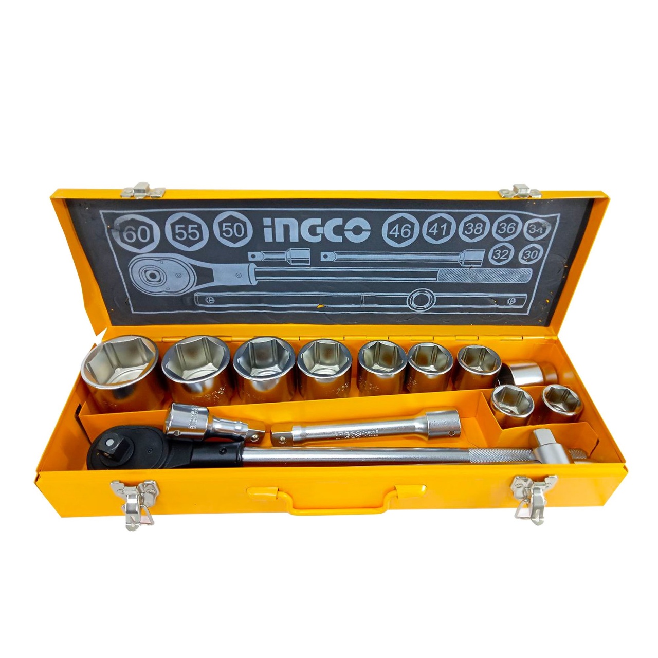 Trusa Chei Tubulare 3/4" 15buc Cr-V Ingco - imagine 2