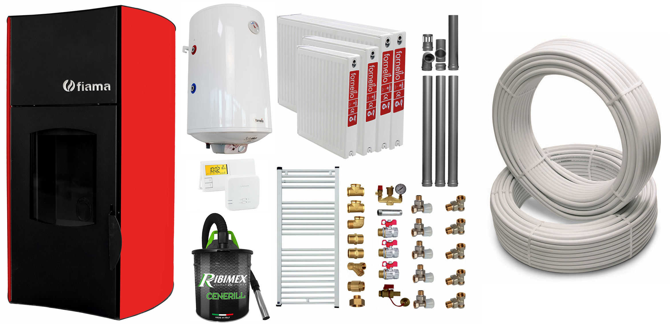 Pachet Complet Termosemineu Fiama Red 25KW