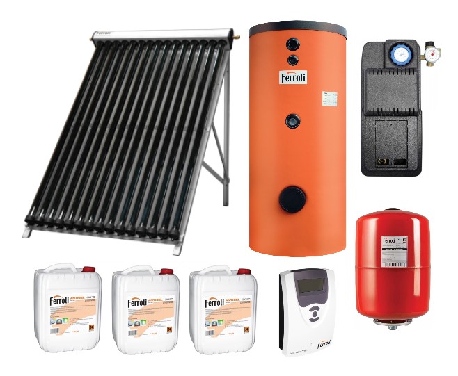 Pachet Solar Ferroli 20 Tuburi + Boiler 150L