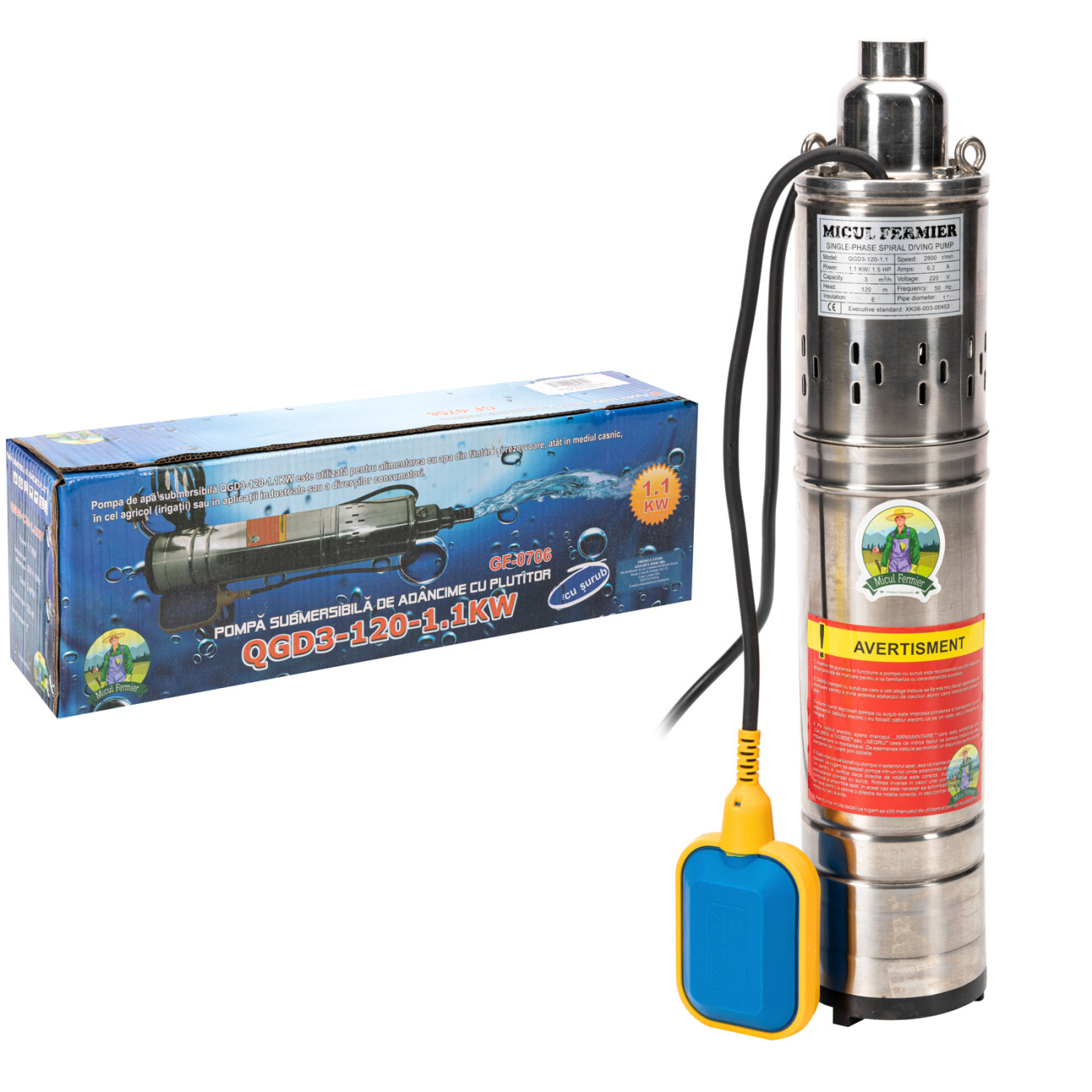 Pompa Submersibila Micul Fermier QGD-3, 1100W - imagine 4