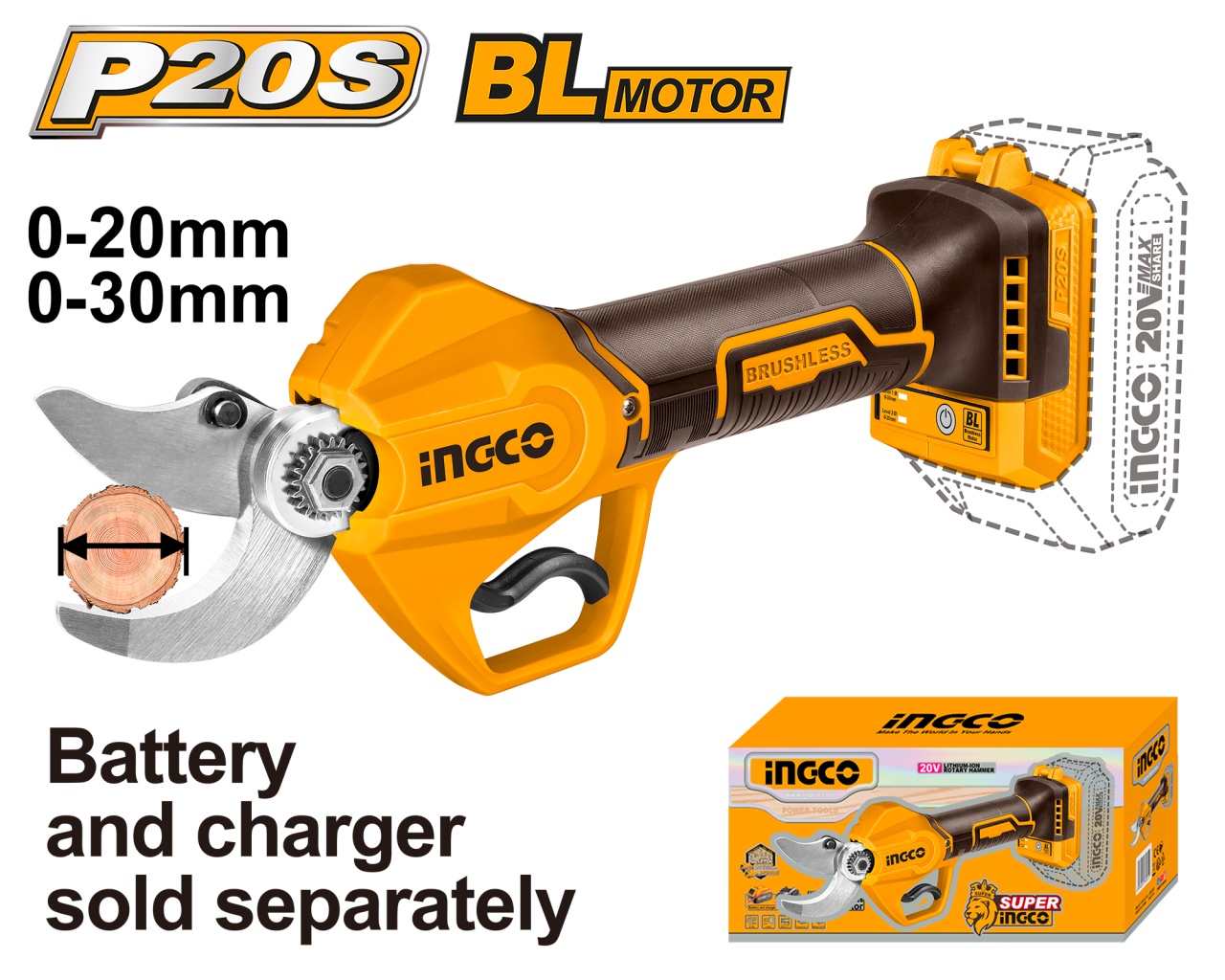 Foarfeca Electrica INGCO 20V Brushless - imagine 2