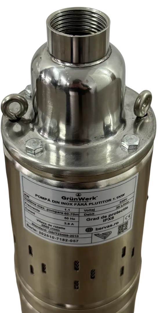 Pompă Submersibilă cu Șnec Grunwerk GW7182, 1100W, Inox - imagine 2