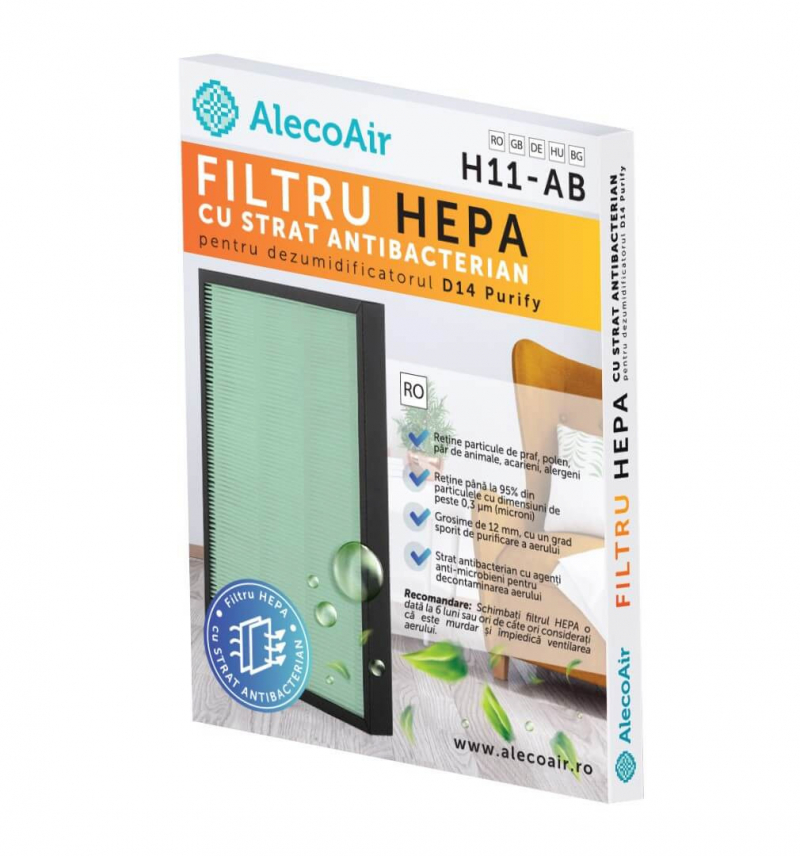 Filtru HEPA Antibacterian AlecoAir D14 Purify - imagine 2