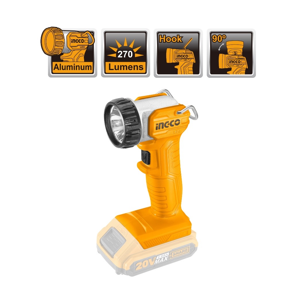 Lanterna LED Ingco CWLI2038, 20V, 270 Lumeni - imagine 2