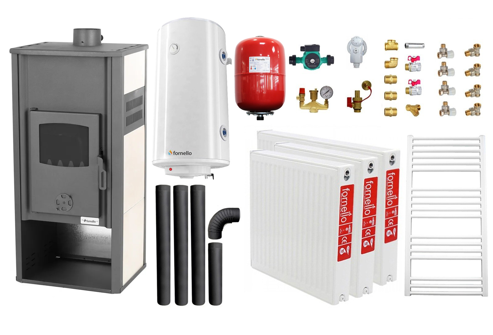 Termosemineu Fornello Roma E 22kW Pachet Complet