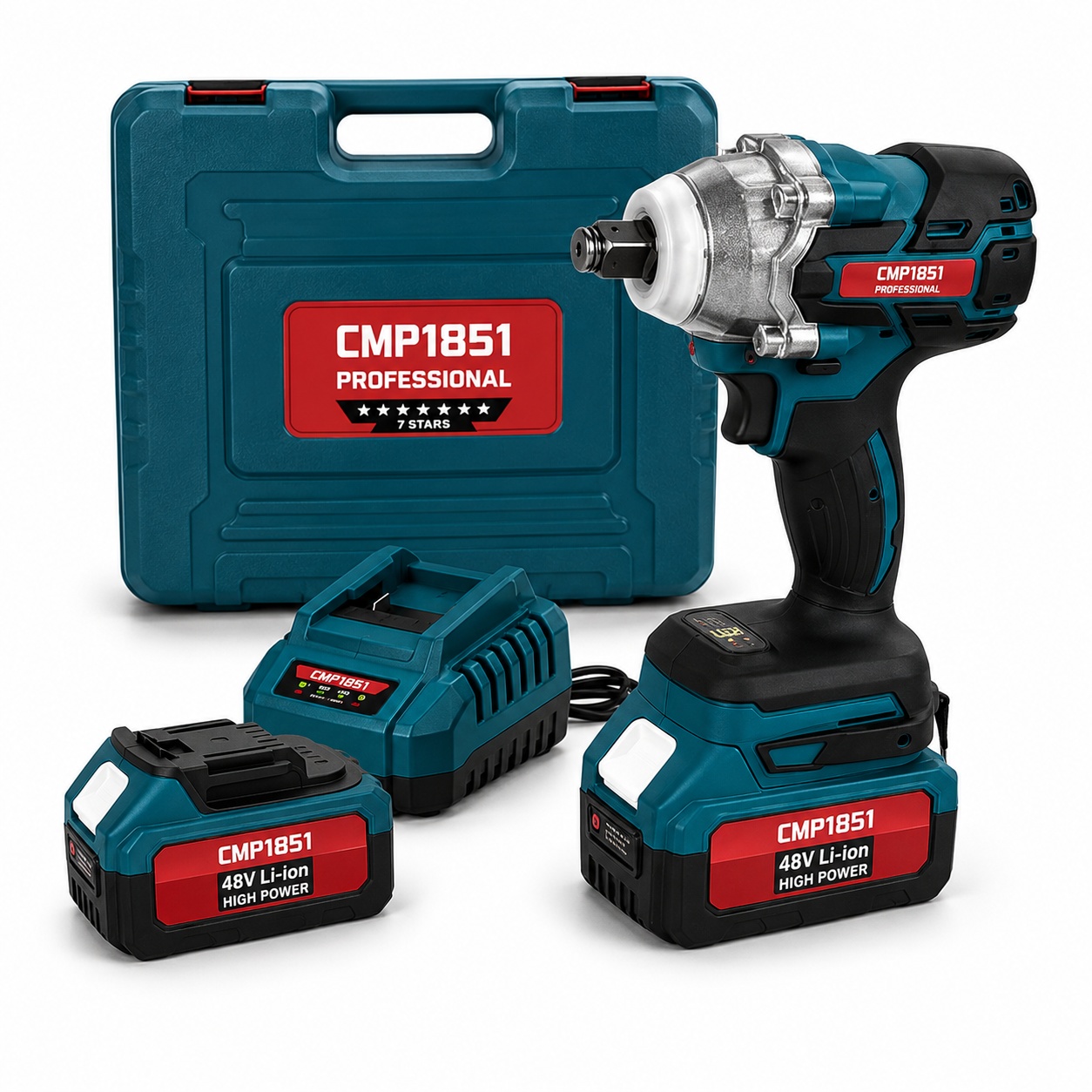 Cheie de impact 48V 450Nm Campion CMP1851, 2 acumulatori
