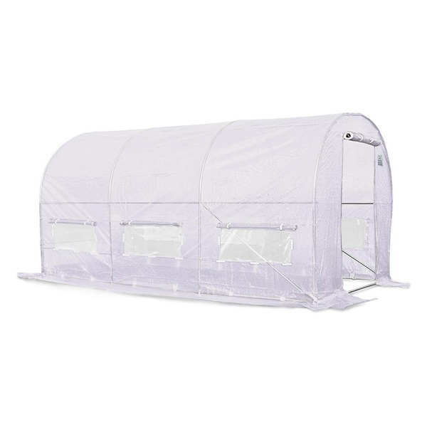 Solar gradina, legume, 4.5 x 3 x 2m, structura otel galvanizat, suprafata 14 mp, folie alba