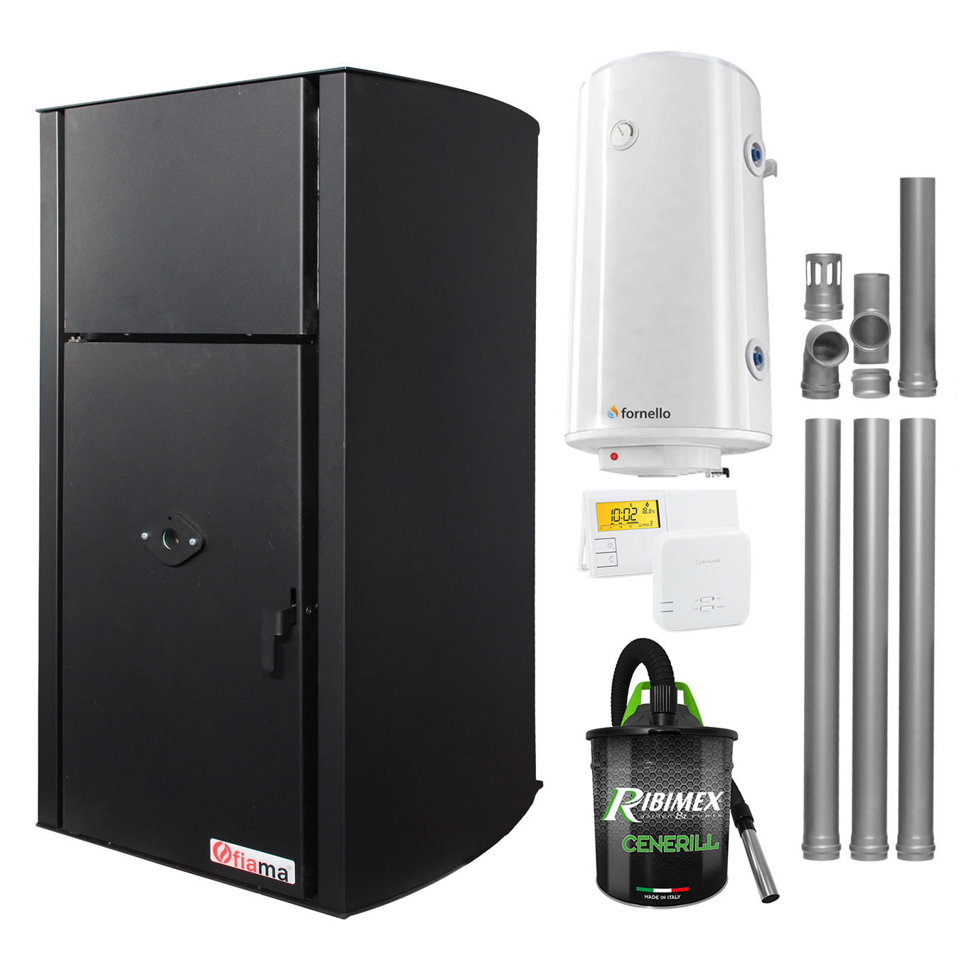 Centrala Peleti Fornello 25kW + Accesorii Complete