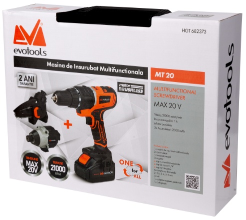 Mașină de înșurubat 3 în 1 EvoTools MT20 20V, impact 200 Nm - imagine 9