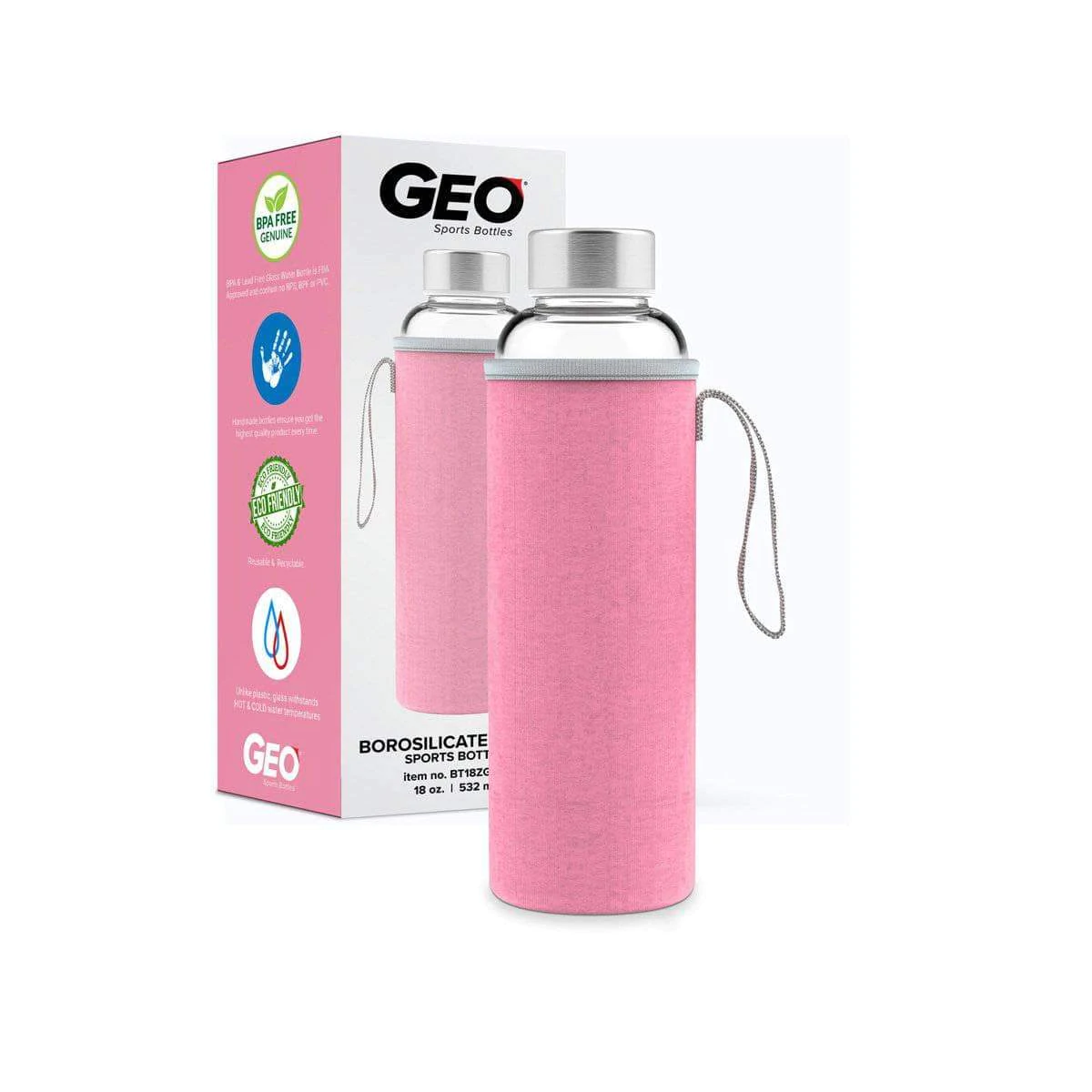 Recipient Sticlă Termorezistentă 530ml + Husă Protecție Geo - imagine 3