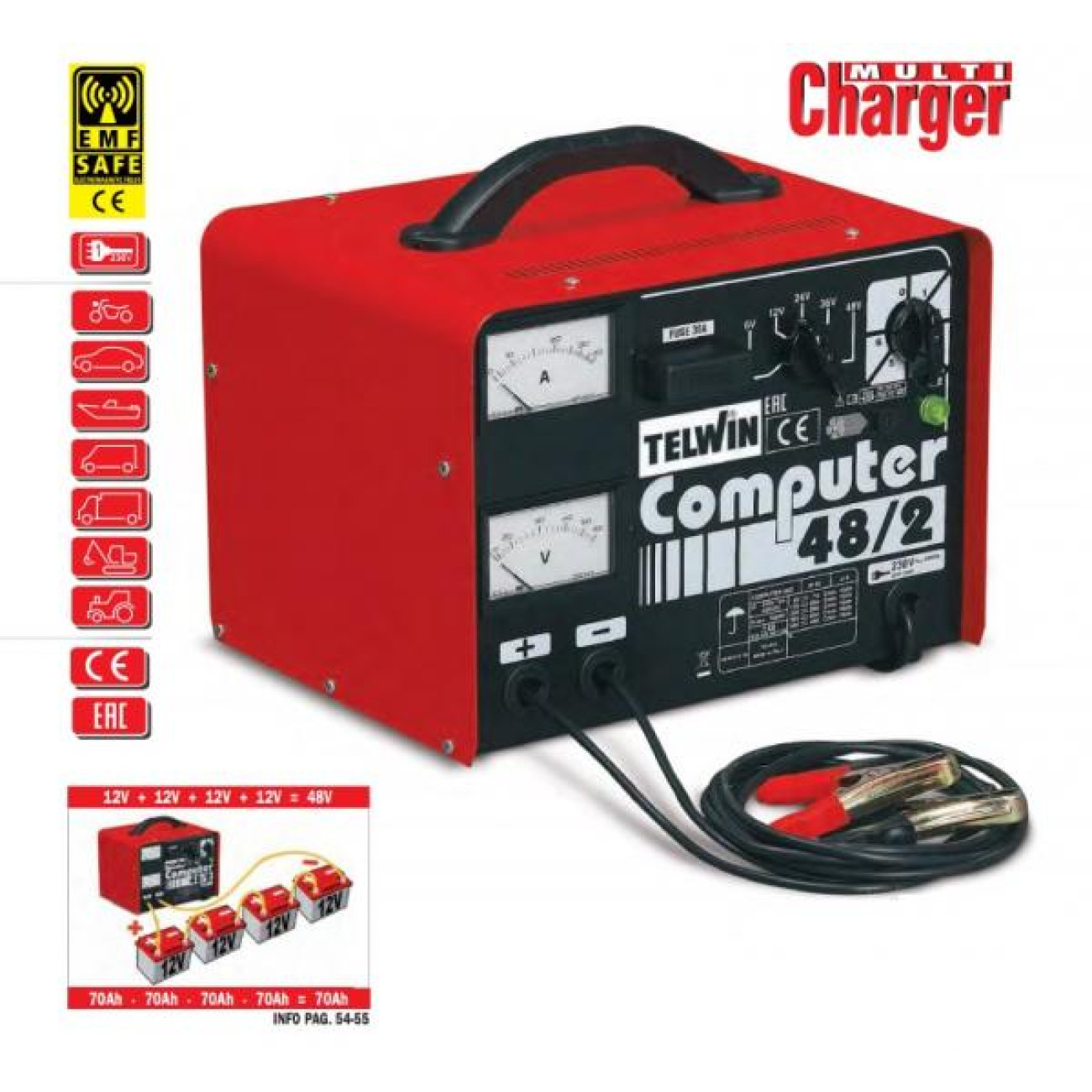 Redresor Auto Telwin Computer 48/2, 300Ah - imagine 3