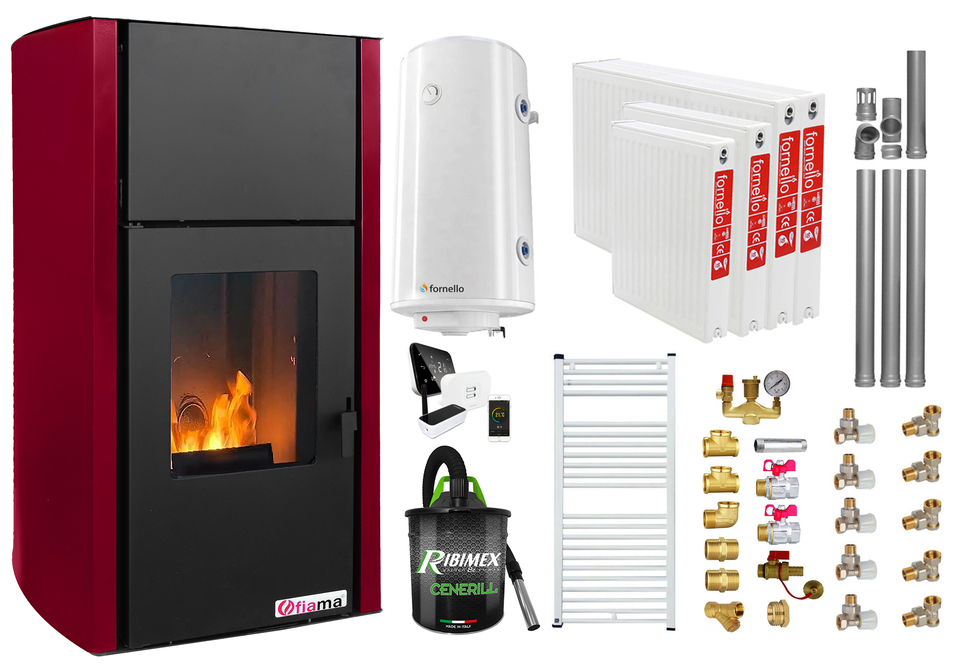 Pachet complet încălzire Fornello 25kW control remote