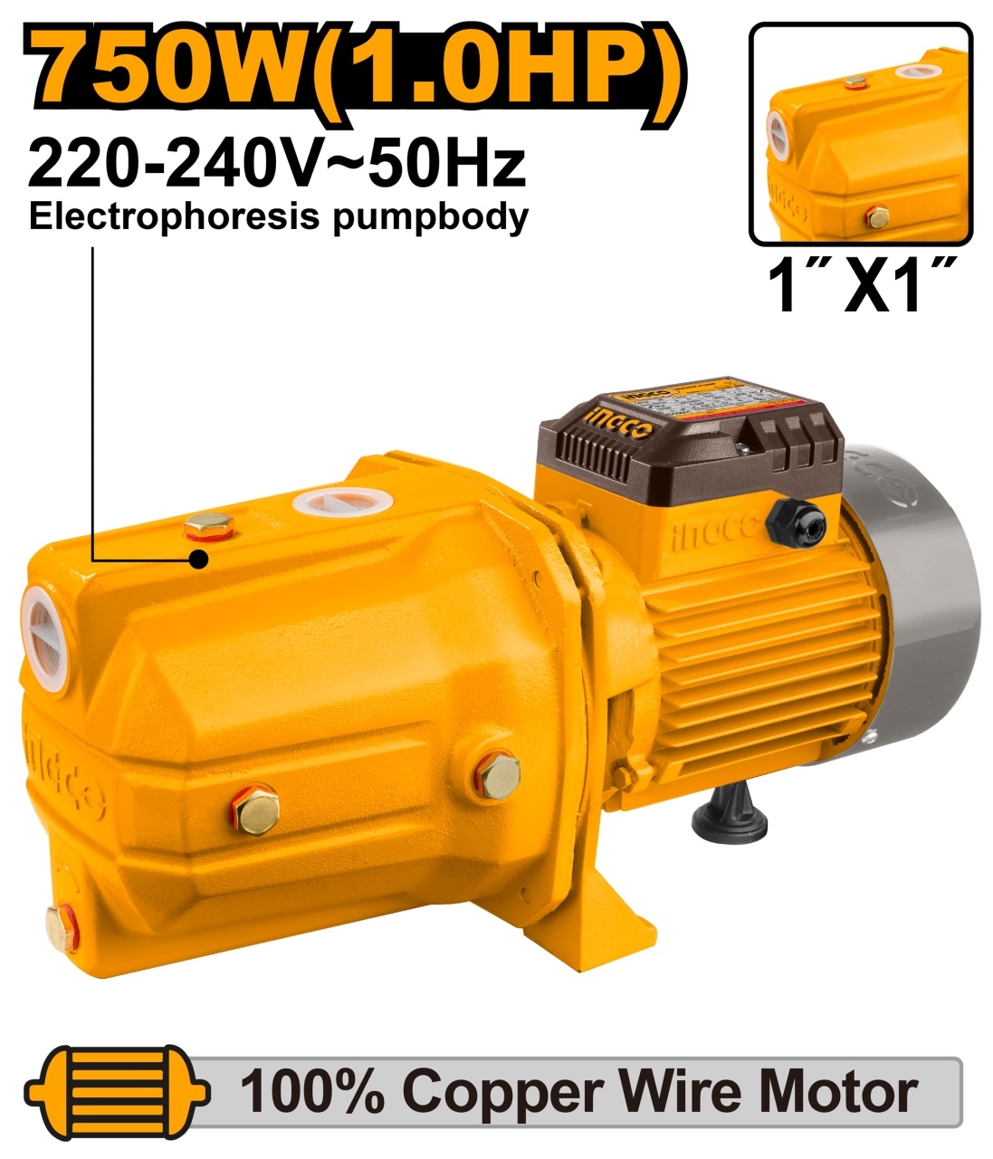 Pompa Apa Jet 750W Ingco 51m presiune