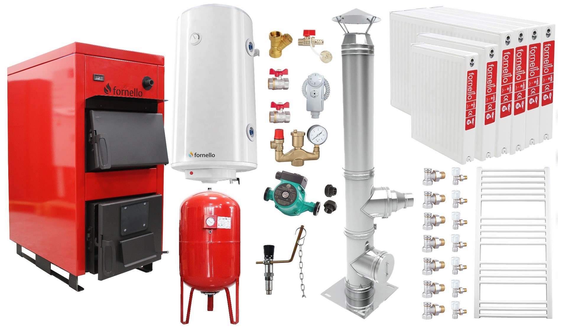 Pachet Centrala Fornello WB 40kW Combustibil Solid