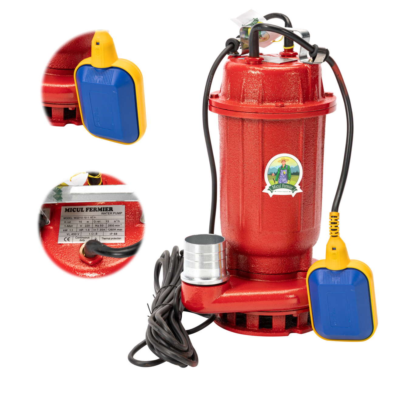 Pompa Apa Murdara Micul Fermier 1100W, 15 mc/h - imagine 3