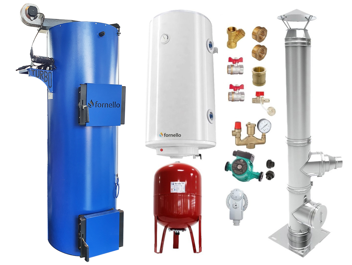Pachet Centrală Lemne Fornello Turbo 25 kW Complet