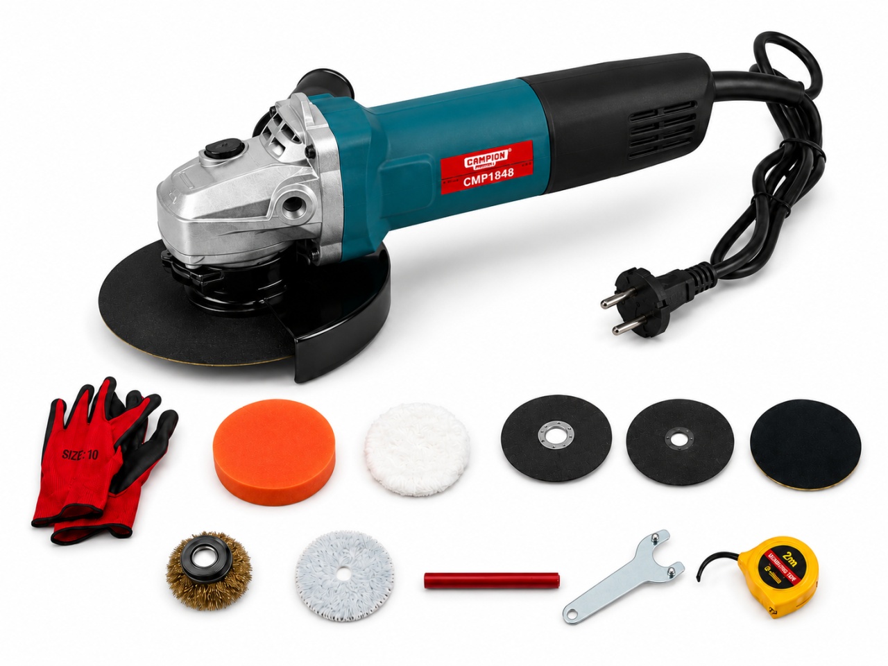 Polizor unghiular Campion CMP1848 1250W, 10 accesorii