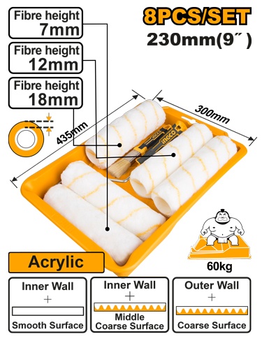 Set Trafaleti Profesional INGCO 8buc